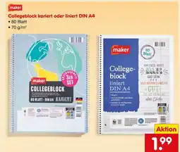 Netto Marken-Discount Maker collegeblock kariert Angebot