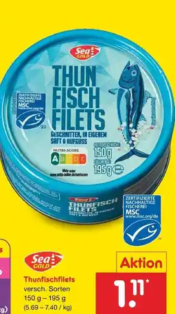 Netto Marken-Discount Sea gold thunfischfilets Angebot
