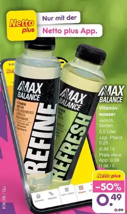 Netto Marken-Discount Max balance vitaminwasser Angebot