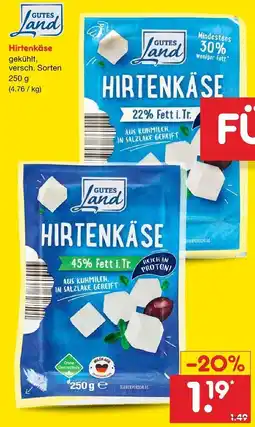 Netto Marken-Discount Gutes land hirtenkäse Angebot