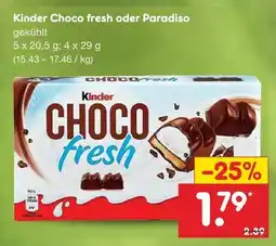 Netto Marken-Discount Kinder choco fresh oder paradiso Angebot