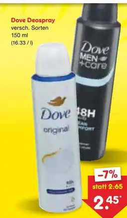 Netto Marken-Discount Dove deospray Angebot