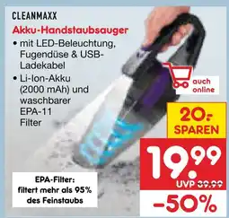 Netto Marken-Discount Cleanmaxx akku-handstaubsauger Angebot