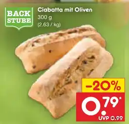 Netto Marken-Discount Back stube ciabatta mit oliven Angebot