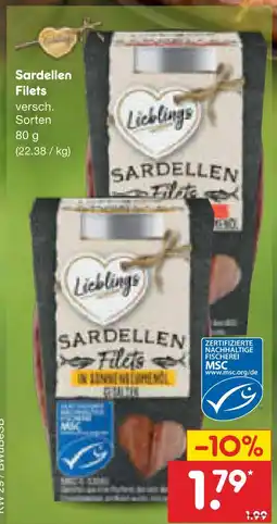Netto Marken-Discount Lieblings sardellen filets Angebot