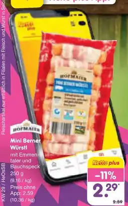 Netto Marken-Discount Mühlenhof mini berner würstl Angebot