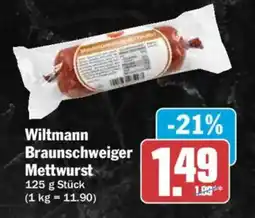 AEZ Wiltmann Braunschweiger Mettwurst Angebot