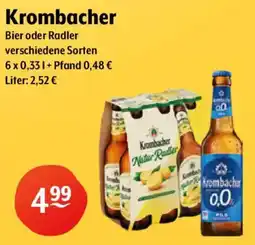 Getränke Hoffmann Krombacher Bier oder Radler Angebot