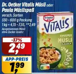 Simmel Dr. Oetker Vitalis Müsli Angebot