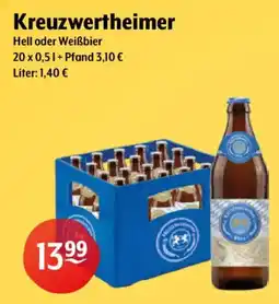 Getränke Hoffmann Kreuzwertheimer Hell oder Weißbier Angebot