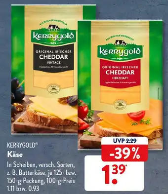 Aldi Süd Kerrygold Käse 150g-Packung, 100 g Preis Angebot