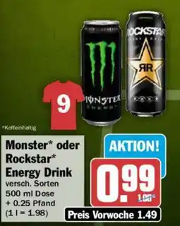 AEZ Monster* oder Rockstar* Energy Drink Angebot