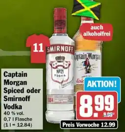 AEZ Captain Morgan Spiced oder Smirnoff Vodka Angebot