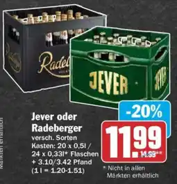 AEZ Jever oder Radeberger Angebot