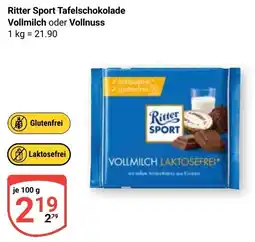 Globus Ritter Sport Tafelschokolade Vollmilch Laktosefrei Angebot