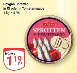 Globus Dovgan Sprotten in Tomatensauce Angebot