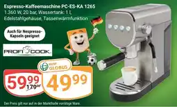 Globus Espresso-Kaffeemaschine PC-ES-KA 1265 Angebot