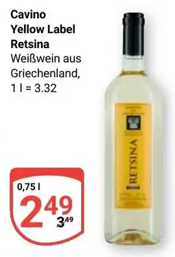 Globus Cavino Yellow Label Retsina Angebot