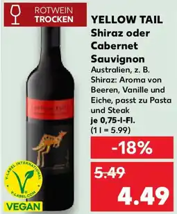 Kaufland Yellow tail shiraz oder cabernet sauvignon Angebot