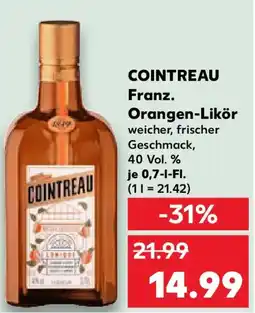 Kaufland COINTREAU Franz. Orangen-Likör Angebot