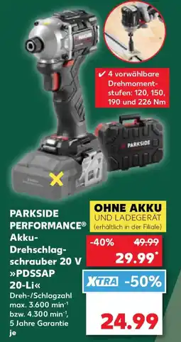 Kaufland Parkside performance akku drehschlagschrauber 20 v pdssap 20-li Angebot