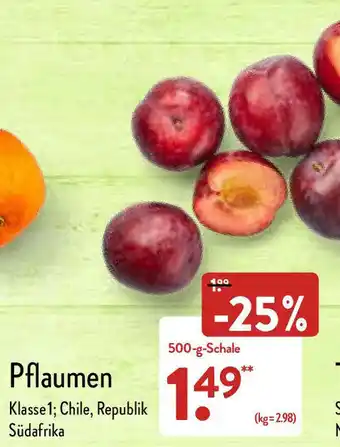 Aldi Nord Pflaumen 500g Angebot