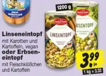 Repo Markt Linseneintopf oder Erbseneintopf Angebot