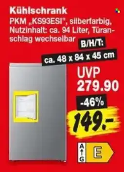 Repo Markt Kühlschrank PKM „KS93ESI“ Angebot
