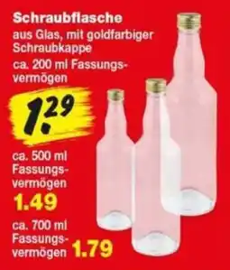 Repo Markt Schraubflasche aus Glas, mit goldfarbiger Schraubkappe Angebot