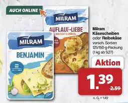 Famila Nord West Milram Käsescheiben oder Reibekäse Angebot