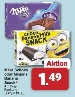 Famila Nord West Milka Schoko oder Minions Banana Snack Angebot
