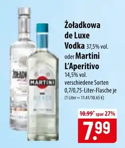 Famila Nord Ost Žołądkowa de Luxe Vodka oder Martini L'Aperitivo Angebot