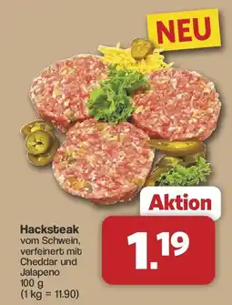 Famila Nord West Hacksteak vom Schwein, verfeinert mit Cheddar und Jalapeno Angebot