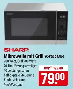 Famila Nord Ost SHARP Mikrowelle mit Grill YC-PG204AE-S Angebot