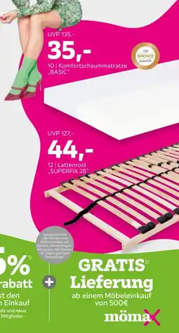 Mömax 10 | Komfortschaummatratze "BASIC" Angebot