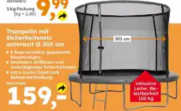 Globus Baumarkt Trampolin mit Sicherheitsnetz anthrazit Angebot