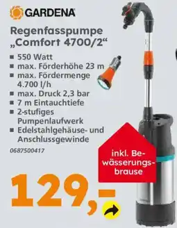 Globus Baumarkt GARDENA Regenfasspumpe „Comfort 4700/2“ Angebot