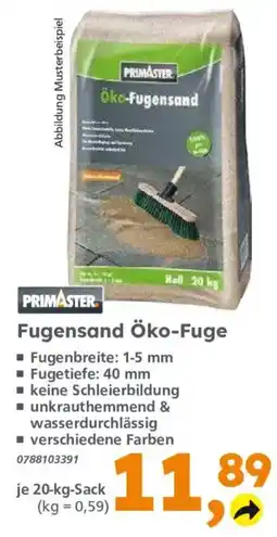 Globus Baumarkt PRIMASTER Fugensand Öko-Fuge Angebot