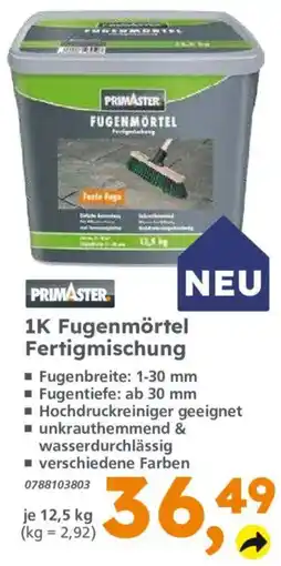 Globus Baumarkt PRIMASTER 1K Fugenmörtel Fertigmischung Angebot