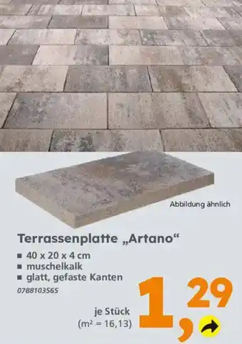 Globus Baumarkt Terrassenplatte „Artano“ Angebot