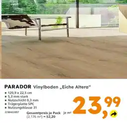Globus Baumarkt PARADOR Vinylboden „Eiche Altera“ Angebot