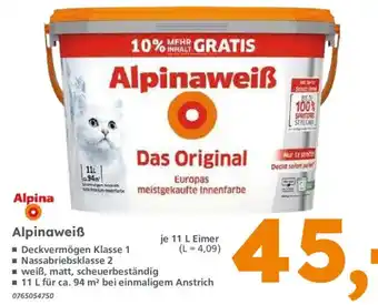 Globus Baumarkt Alpinaweiß Angebot