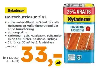 Globus Baumarkt Xyladecor Holzschutzlasur 2in1 Angebot