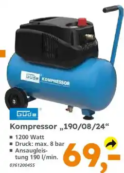 Globus Baumarkt Güde Kompressor „190/08/24“ Angebot