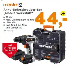 Globus Baumarkt meister Akku-Bohrschrauber-Set „Mobile Werkstatt“ Angebot