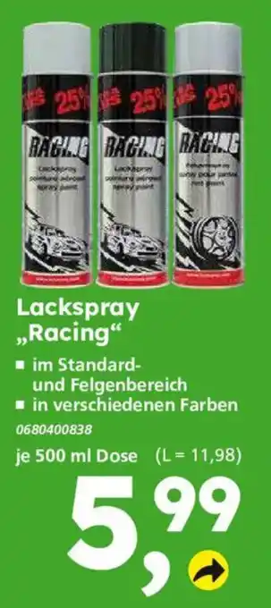 Globus Baumarkt Lackspray „Racing“ Angebot