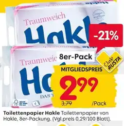 Rusta Toilettenpapier Hakle Angebot