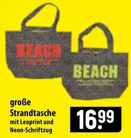Famila Nord Ost große Strandtasche mit Leoprint und Neon-Schriftzug Angebot