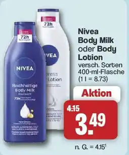 Famila Nord West Nivea Body Milk oder Body Lotion Angebot