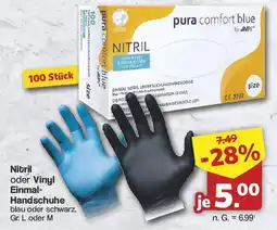 Famila Nord West pura comfort blue Nitril Einmal-Handschuhe Angebot